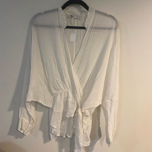 Zara Sheer White Blouse